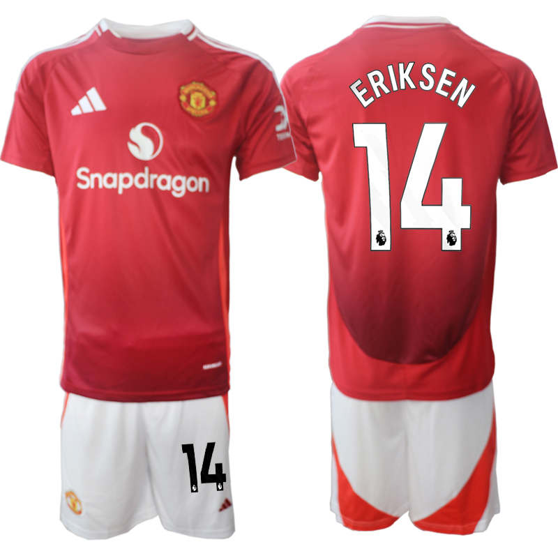 Men 2024-2025 Club Manchester United home Red #14 Soccer Jersey